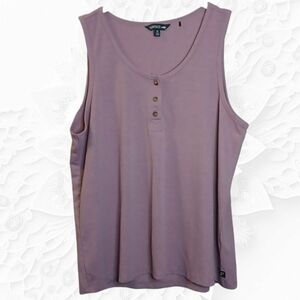 Toad & Co. Lavender Hemp Ribbed Henley Style Tank Top Size XL